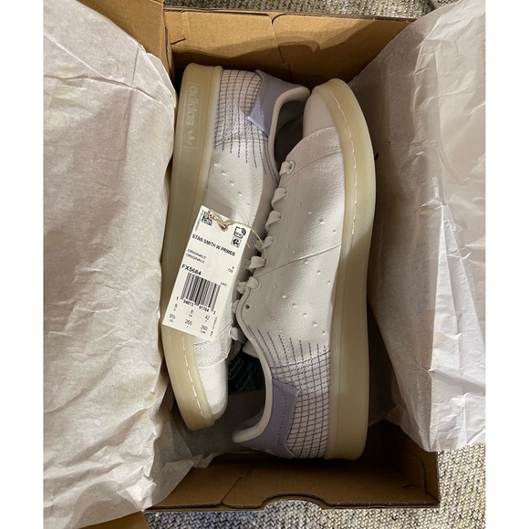 Adidas Stan Smith PrimeBlue Shoes Cloud White/Dust Purple NIB SZ 9.5 - Picture 13 of 15